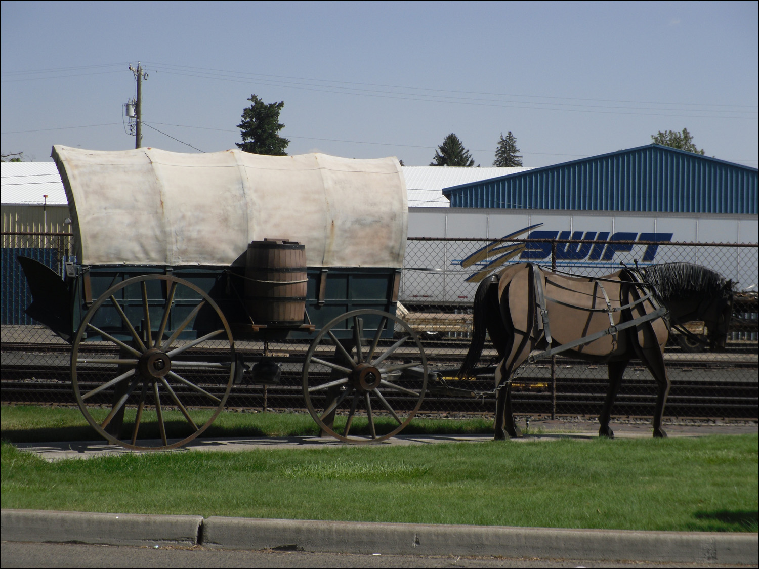 Ritzville, WA- Variety of metal sculptures seen throughout Ritzville.